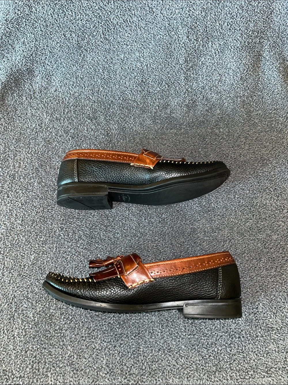 G.H. Bass & Co. Black and Brown Tassel Kiltie Loafers